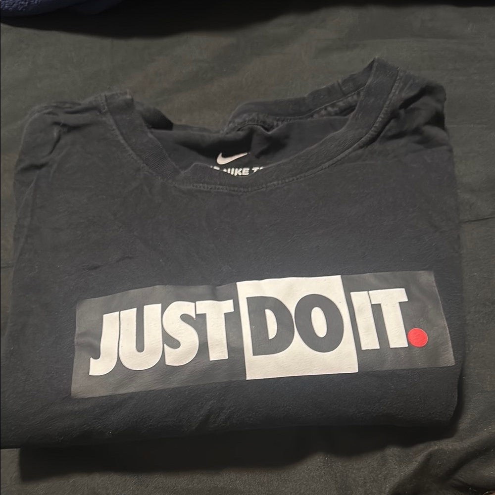 Nike Black Tee with Bold 'Just Do It' Graphic